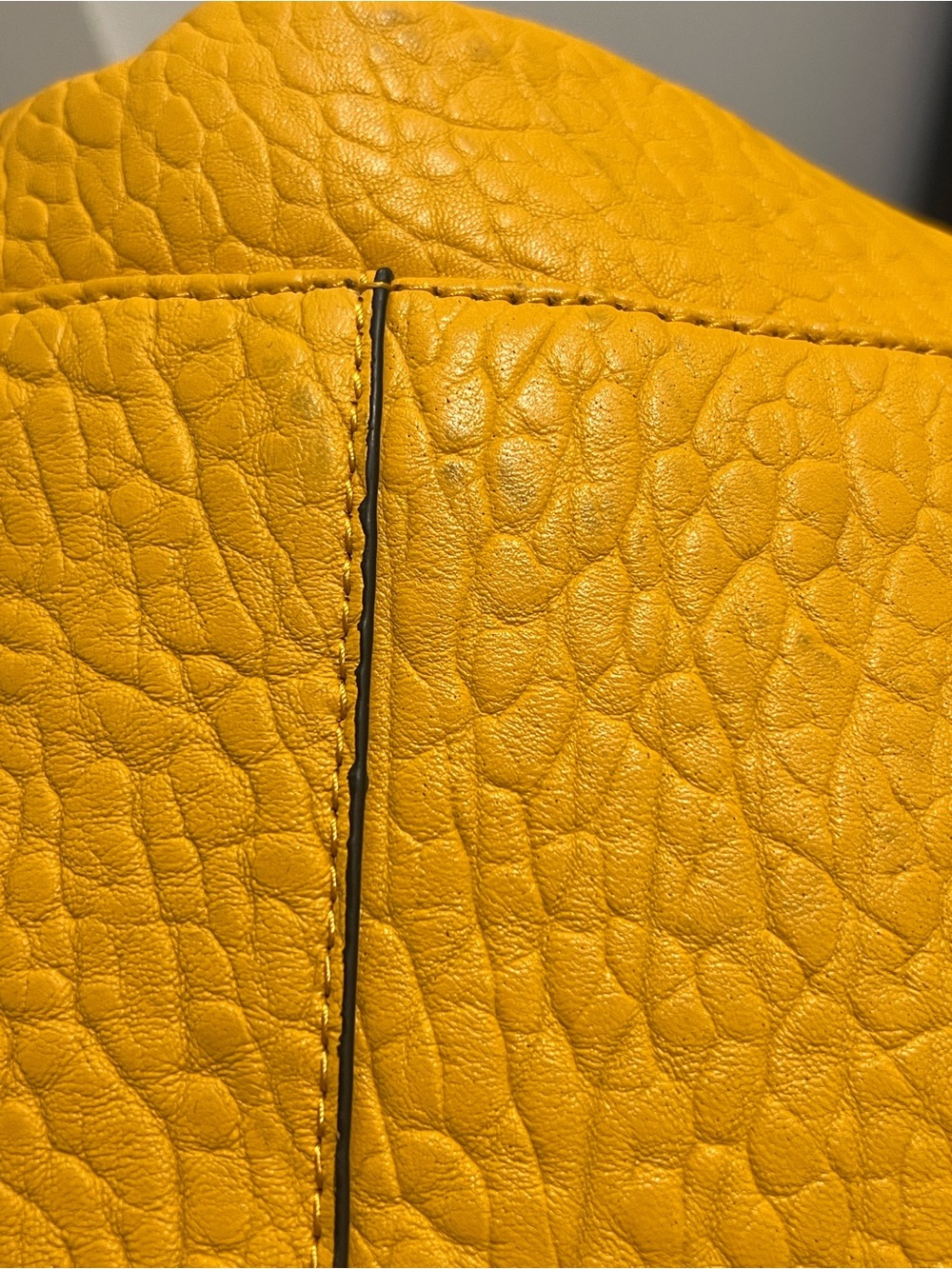 Vince Camuto Mustard Pebbled Leather Crossbody - Picture 6 of 9